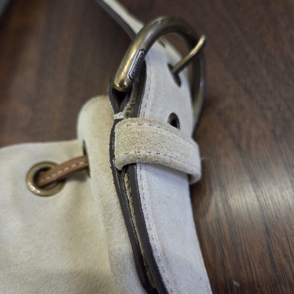 Vintage Coach Suede Drawstring Crossbody Bag - Picture 7 of 14